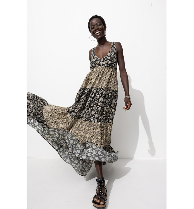 Robe Dos-nu Imprimée Femme - Noir Imprime