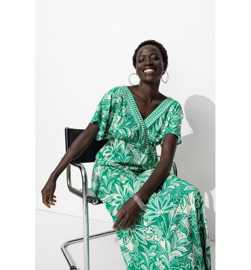 Robe Longue Éco-conçue - Vert Imprime