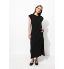 Longue Robe T-shirt Femme - Noir Uni Fonce