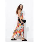 Longue Robe à Fines Bretelles - Multicolore Imprime