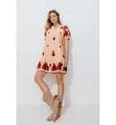 Robe Babydoll Brodée Femme - Naturel Uni Clair