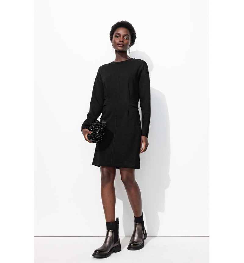 Robe Courte en Jersey Milano - Noir Uni Fonce