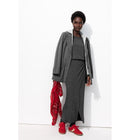 Robe Longue en Jersey Femme - Gris Uni Fonce