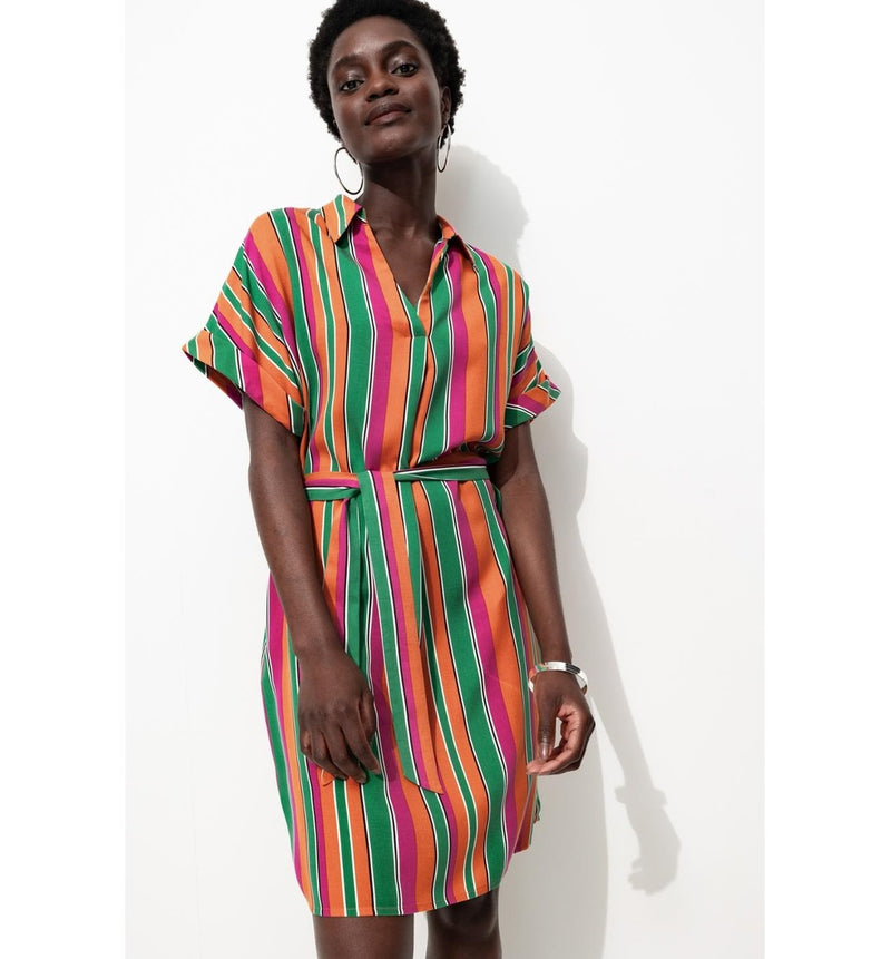Robe Tunique Ceinturée Femme - Multicolore Imprime