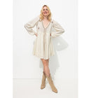 Robe Courte Brodée Femme - Naturel Uni Clair