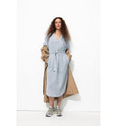 Robe-tunique Midi Rayée Femme - Naturel Raye