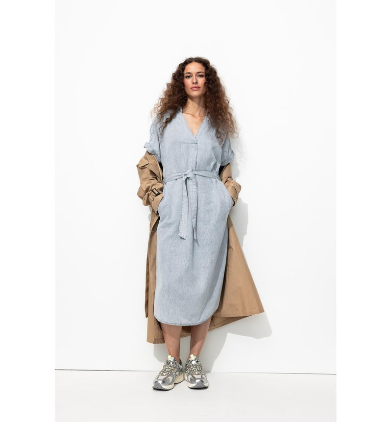 Robe-tunique Midi Rayée Femme - Naturel Raye