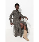 Robe-chemise Longue Imprimée - Noir Imprime