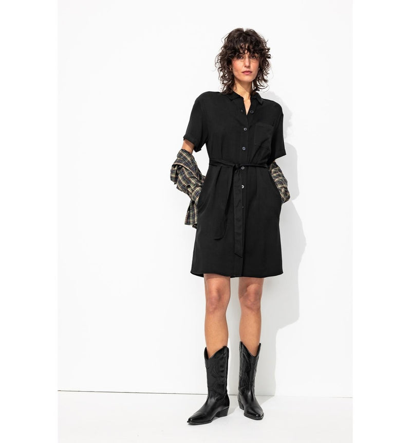 Robe-chemise Léopard Femme - Noir Uni Fonce