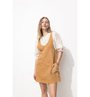 Robe-salopette Courte Femme - Grège Uni Fonce