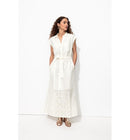 Longue Robe Broderie Anglaise - Naturel Uni Clair