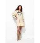Robe Folk Brodée Femme - Naturel Uni Clair