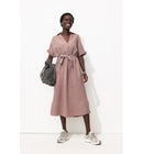 Robe Midi en Gaze de Coton - Violet Uni Colore