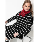 Robe Marinière en Coton - Noir Raye