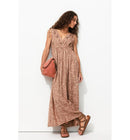 Robe Brodée sans Manches Femme - Rose Uni Colore