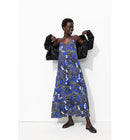 Robe Longue à Fines Bretelles - Bleu Imprime