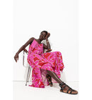 Robe Longue à Fines Bretelles - Rouge Imprime