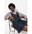 Robe-salopette en Jean Femme - Jeans Uni Fonce