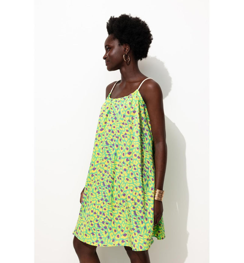Robe Courte et Évasée Femme - Multicolore Imprime