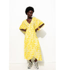 Robe Longue Imprimée Femme - Jaune Imprime