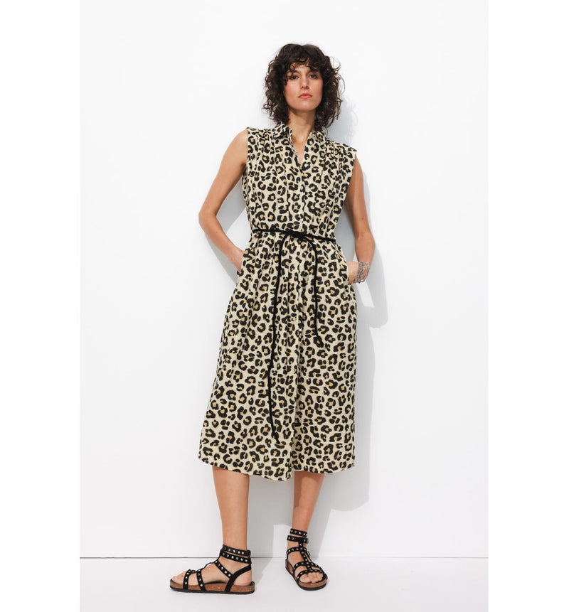 Robe-chemise Léopard Femme - Naturel Imprime
