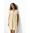 Robe Courte Babydoll Femme - Naturel Uni Clair