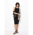 Robe-débardeur en Jersey Femme - Noir Uni Fonce