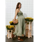 Robe Midi Femme - Kaki Uni Fonce