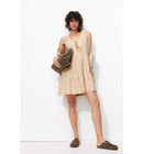 Robe Rayé à Nouettes Femme - Naturel Raye