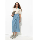 Jupe Portefeuille en Lyocell - Jeans Uni Fonce