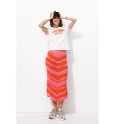 Jupe Midi en Crochet Femme - Multicolore Raye