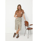Jupe Midi Léopard Femme - Naturel Imprime