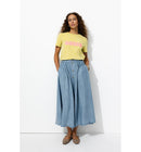Jupe Midi Évasée Unie Femme - Jeans Uni Clair