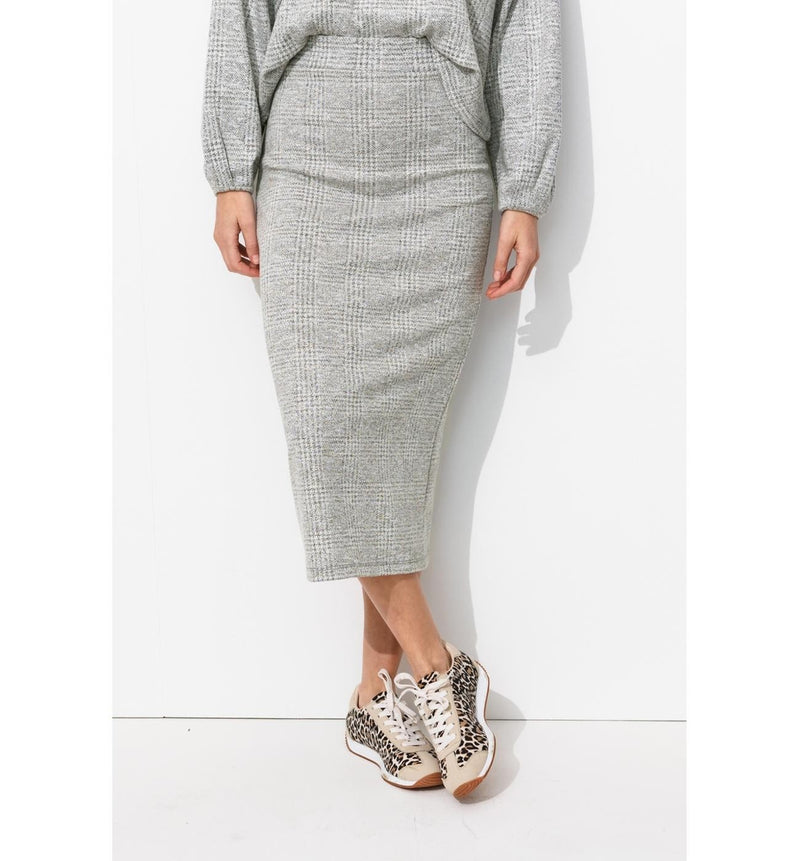 Jupe Midi à Carreaux Femme - Multicolore Carreaux