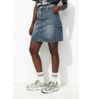 Jupe Courte en Jean Brut Femme - Jeans Uni Fonce