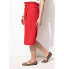 Jupe Midi en Coton Femme - Rouge Uni Colore