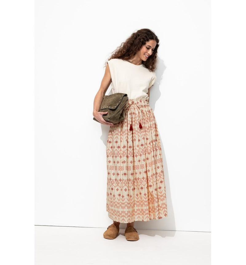 Jupe Jupon Imprimée Femme - Naturel Imprime