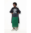Jupe Longue en Guipure Femme - Vert Uni Colore