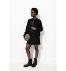 Mini-jupe Trapèze Femme - Noir Uni Fonce