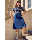 Jupe Midi en Jean Femme - Jeans Uni Fonce