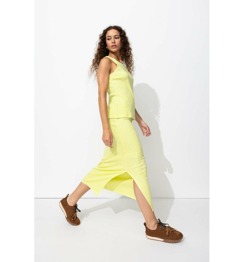 Jupe Éco-conçue en Jersey - Jaune Uni Colore