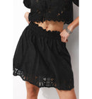 Jupe Courte Broderie Anglaise - Noir Uni Fonce
