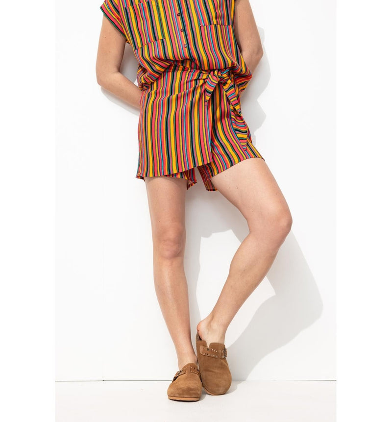 Short Rayé Femme - Multicolore Raye