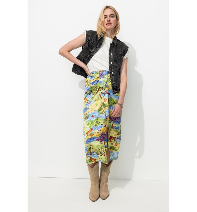 Jupe Midi Laura Gulshani - Multicolore Imprime