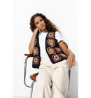 Gilet sans Manches en Crochet - Bleu Imprime