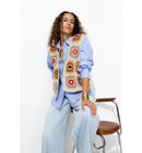 Gilet sans Manches en Crochet - Naturel Imprime