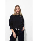Pull Col Rond Femme - Bleu Uni Fonce