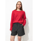 Pull Col Rond Femme - Rouge Uni Colore