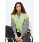 Cardigan sans Manches Femme - Vert Uni Colore
