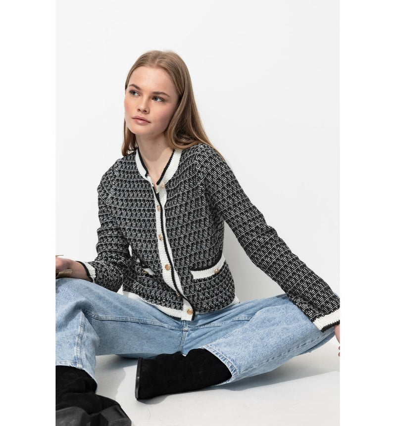 Cardigan Style Mademoiselle - Noir Imprime